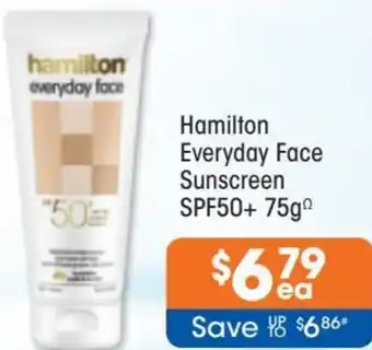 Good Price Pharmacy Hamilton Everyday Face Sunscreen SPF50+ 75g offer