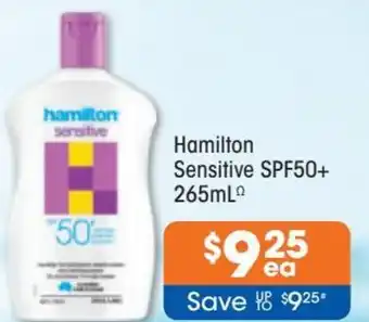 Hamilton Sensitive SPF50+ 265ml