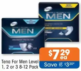 Tena For Men Level 1,2 or 3 8-12 Pack