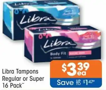 Good Price Pharmacy Libra Tampons Regular or Super 16 Pack offer