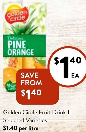 Golden Circle Fruit Drink 1L