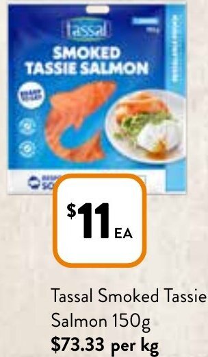 Foodworks Tassal Smoked Tassie Salmon 150g offer