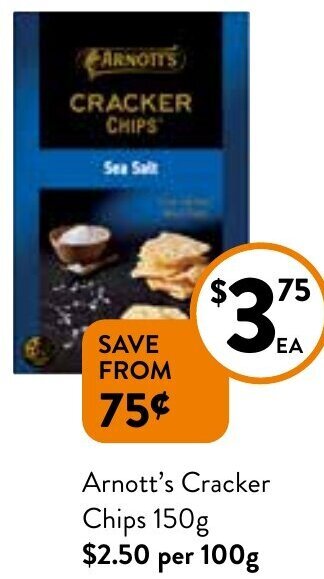 Foodworks Arnott's Cracker Chips 150g offer