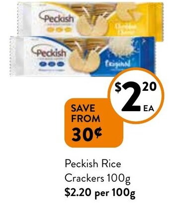 Foodworks Peckish Rice Crackers 100g offer