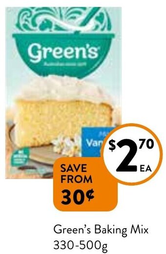 Foodworks Green's Baking Mix 330-500g offer
