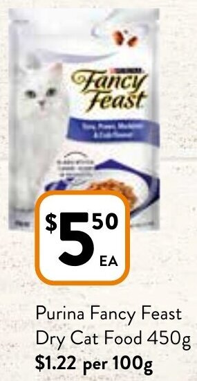 Foodworks Purina Fancy Feast Dry Cat Food 450g offer