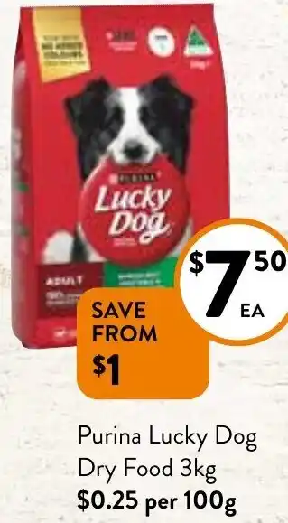 Foodworks Purina Lucky Dog Dry Food 3kg offer