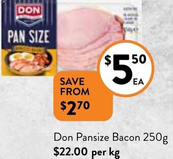 Foodworks Don Pansize Bacon 250g offer