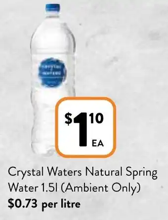 Crystal Waters Natural Spring Water 1.5L