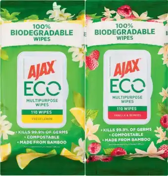 Coles Ajax Eco Multipupose Wipes 110 Pack offer