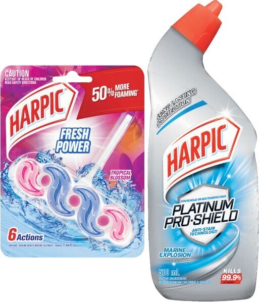 Harpic Fresh Power or Colour Toilet Cleaner 39g or Toilet Cleaning