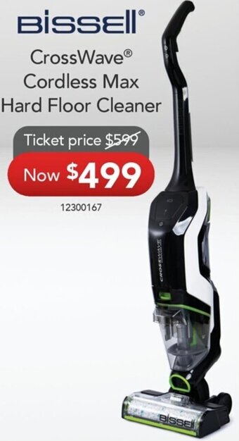 Godfreys Bissell CrossWave Cordless Max Hard Floor Cleaner offer