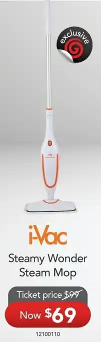 i-Vac Steamy Wonder Steam Mop