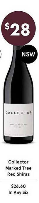 Vintage Cellars Collector marked tree red shiraz offer