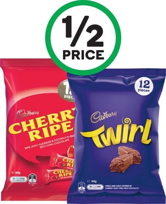 Woolworths Cadbury Medium Sharepacks 144­-180g offer