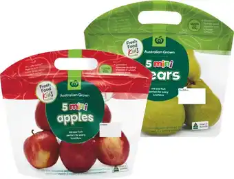 Woolworths Australian Kids Mini Apples or Pears Pk 5 offer