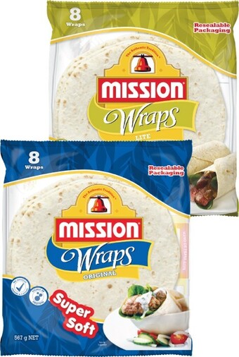 Woolworths Mission Wrap Varieties 425-567g Pk 6-8 offer