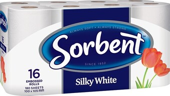 IGA Sorbent Silky White Toilet Rolls 16 Pack offer