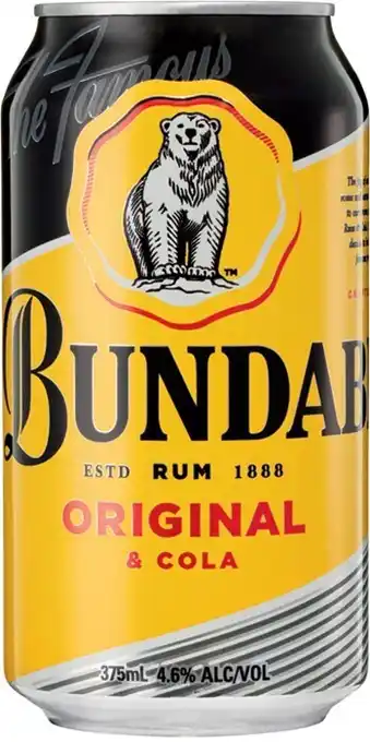 IGA Bundaberg Rum U.P. & Cola 4.6% Varieties 10 Pack offer