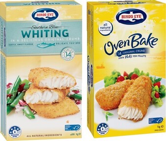 IGA Birds Eye Oven Bake or Southern Blue Whiting Fillets 1kg offer