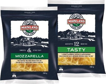 IGA Mainland Tasty or Mozzarella Finely Grated Cheese 200g offer