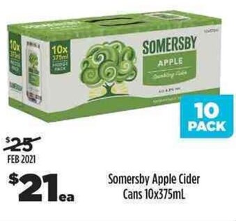 Liquorland Somersby Apple Cider Cans 10x375ml offer