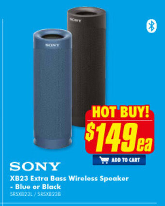 The Good Guys Sony - XB23 Extra Bass Wireless Speaker - Blue or Black offer