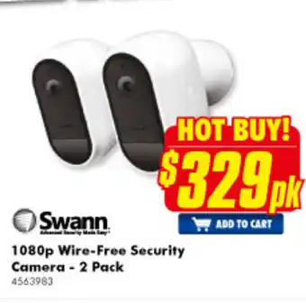 The Good Guys Swann 1080p Wire-Free Security Camera - 2 Pack offer