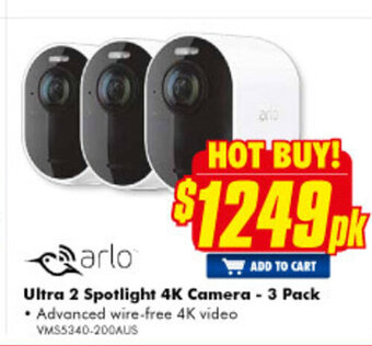 The Good Guys Arlo Ultra 2 Spotlight 4K Camera - 3 Pack offer