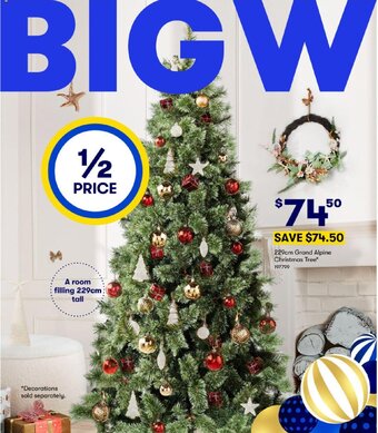 BIG W 229cm Grand Alpine Christmas Tree offer