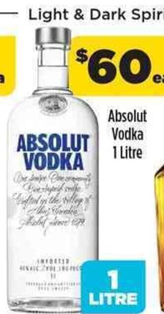 Liquorland Absolut Vodka 1 Litre offer