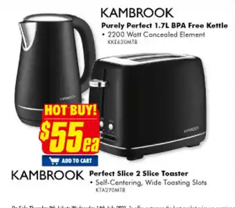 The Good Guys Kambrook - Purely Perfect 1.7L BPA Free Kettle - KKE630MTB offer
