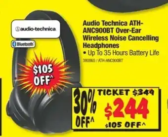 JB Hi-Fi Audio-Technica - Audio Technica ATHANC900BT Over-Ear Wireless Noise Cancelling Headphones - 380865 offer