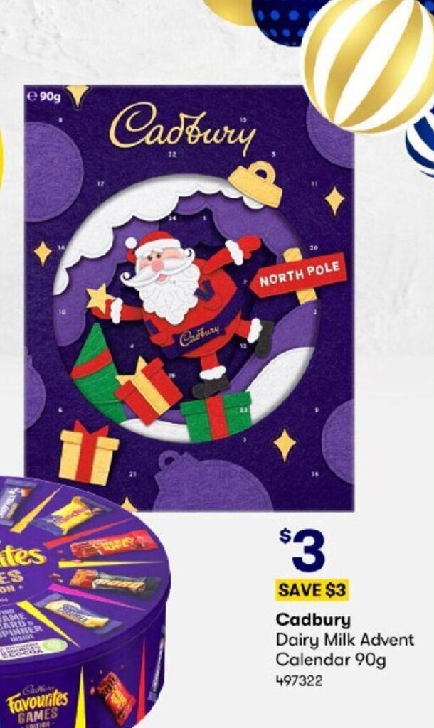 Cadbury Dairy Milk Advent Calendar 90g offer at BIG W