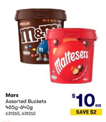 BIG W Mars Assorted Buckets 465g-640g offer