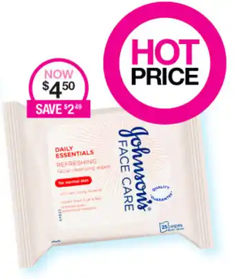Priceline Johnson's Facial Cleansing Wipes offer