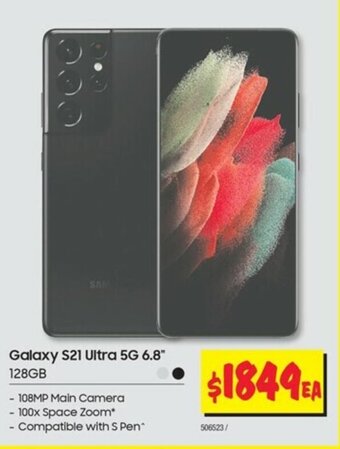 JB Hi-Fi Samsung - Galaxy S21 Ultra 5G 6.8" 128GB offer