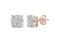 Bevilles Jewellery Martina Diamond Earrings with 0.15ct of Diamonds in 9ct Rose Gold offer