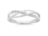 Bevilles Jewellery 9ct White Gold Diamond Stackable Ring offer