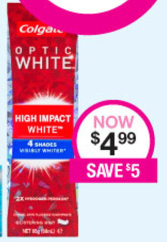 Priceline Colgate Optic White Toothpaste offer
