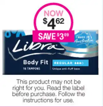 Priceline Libra Tampons Body Fit offer