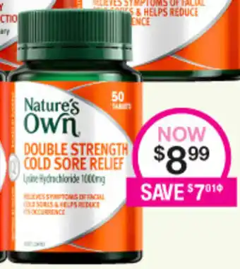 Priceline Nature's Own Double Strength Cold Sore Relief offer