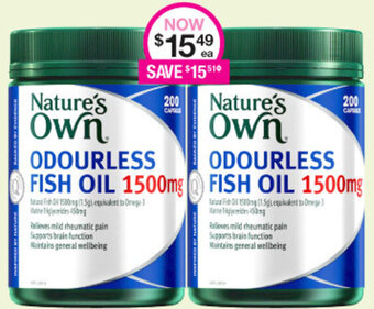 Priceline Nature's Own Odourless Fish Oil 1500mg offer