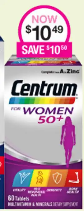 Priceline Centrum for Women 50+ offer