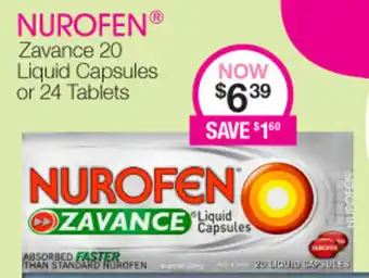 Priceline Nurofen Zavance 20 Liquid Capsules offer