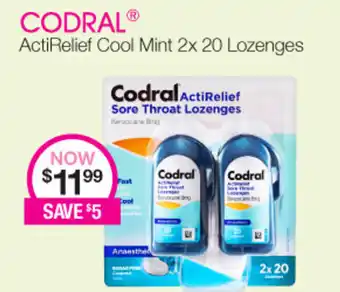 Priceline Codral Actirelief Cool Mint 2 x 20 Lozenges offer