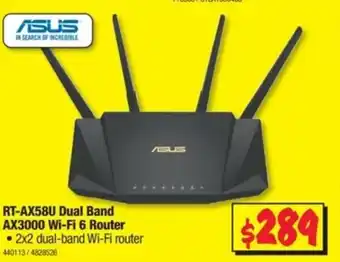 JB Hi-Fi Asus - RT-AX58U Dual Band AX3000 Wi-Fi 6 Router - 440113 offer