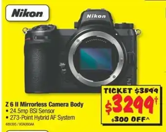 JB Hi-Fi Nikon - Z 6 II Mirrorless Camera Body - 489395 offer