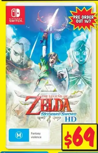 JB Hi-Fi The Legend of Zelda Skyward Sword HD offer