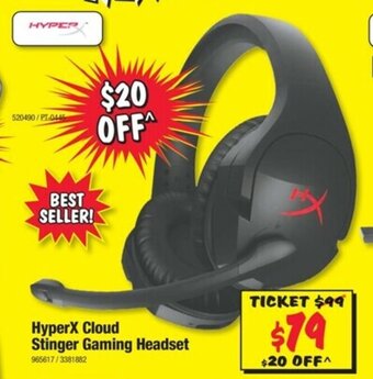 JB Hi-Fi HyperX Cloud Stinger Gaming Headset offer